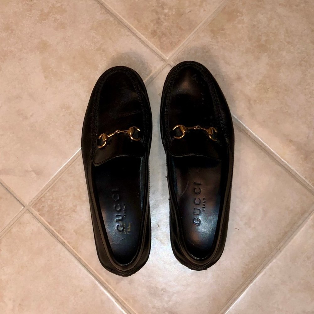 Classic Gucci Leather Loafers Size 13M